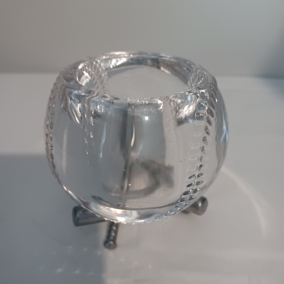 Partylite Batter Up Baseball Crystal Glass Votive Candle Holder With Bat Stand. - Picture 9 of 10